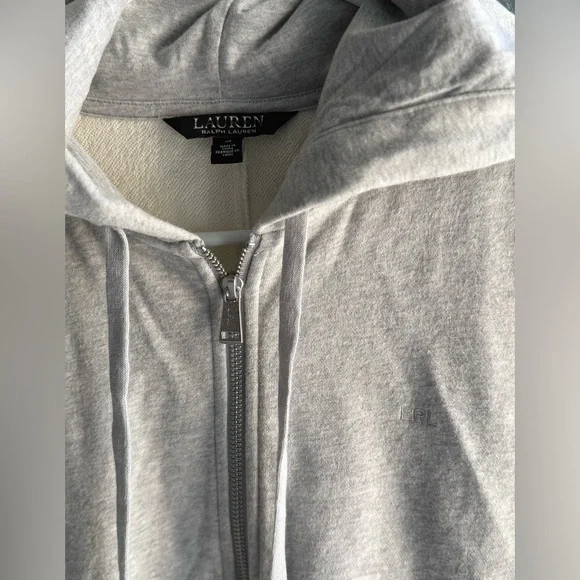 Ralph Lauren Heather Gray and Cream Hoodie - Picture 3 of 4
